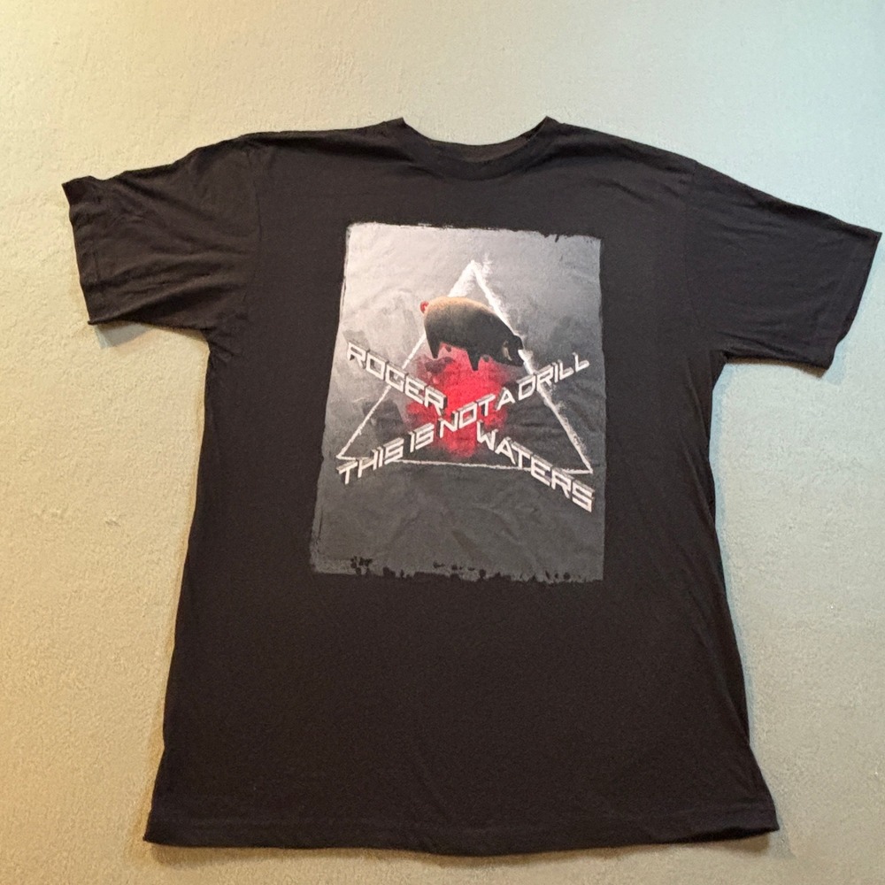 Roger Waters This Is Not A Drill Tour 2022 T Shirt Mens L Black Pink Floyd